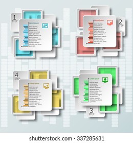 vector abstract 3d paper infographic elements