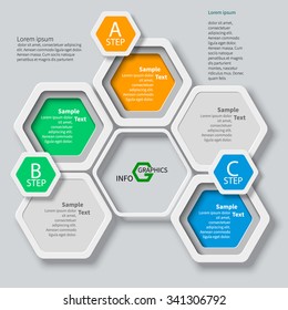 vector abstract 3d paper infographic elements