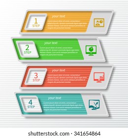 vector abstract 3d paper infographic elements
