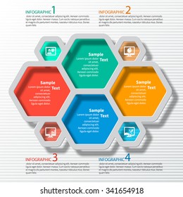 vector abstract 3d paper infographic elements