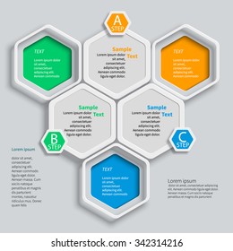 vector abstract 3d paper infographic elements