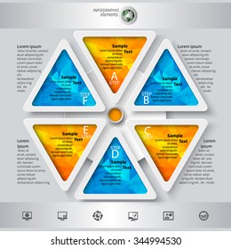 vector abstract 3d paper infographic elements