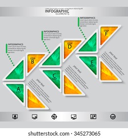 vector abstract 3d paper infographic elements