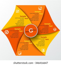 vector abstract 3d paper infographic elements.Circular infographics