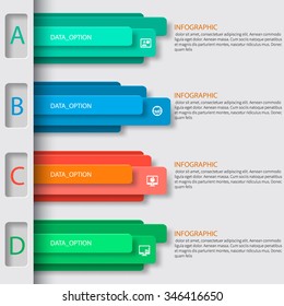 vector abstract 3d paper infographic elements