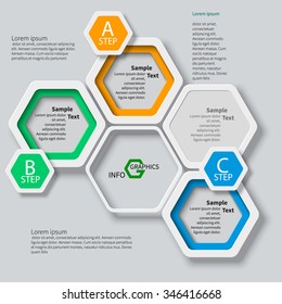 vector abstract 3d paper infographic elements