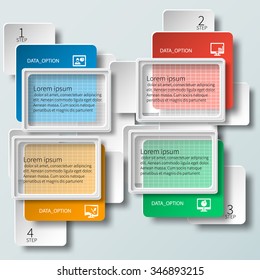 vector abstract 3d paper infographic elements