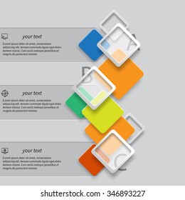 vector abstract 3d paper infographic elements
