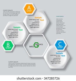 vector abstract 3d paper infographic elements