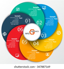 vector abstract 3d paper infographic elements.Circular infographics