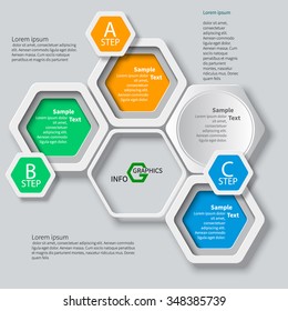 vector abstract 3d paper infographic elements
