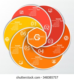 vector abstract 3d paper infographic elements.Circular infographics