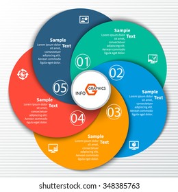 vector abstract 3d paper infographic elements.Circular infographics