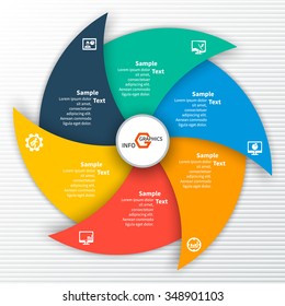vector abstract 3d paper infographic elements.Circular infographics