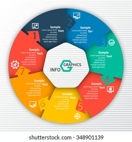 vector abstract 3d paper infographic elements.Circular infographics