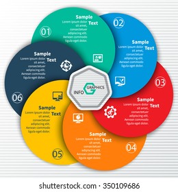 vector abstract 3d paper infographic elements.Circular infographics