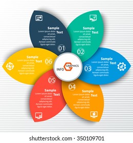vector abstract 3d paper infographic elements.Circular infographics