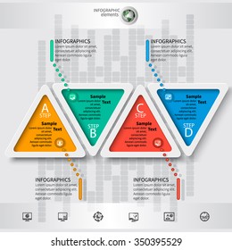 vector abstract 3d paper infographic elements.Triangular infographics