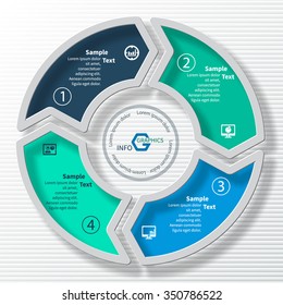vector abstract 3d paper infographic elements.Circular infographics