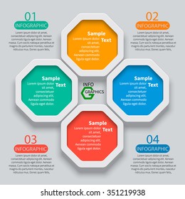 vector abstract 3d paper infographic elements. Octagon infographics