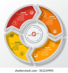 vector abstract 3d paper infographic elements.Circular infographics