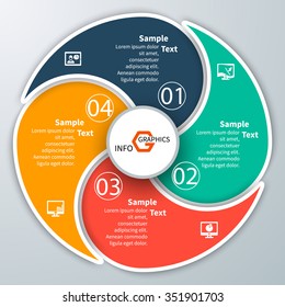 vector abstract 3d paper infographic elements.Circular infographics