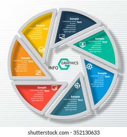 vector abstract 3d paper infographic elements.Circular infographics