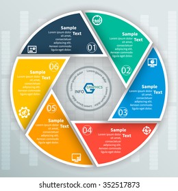 vector abstract 3d paper infographic elements.Circular infographics