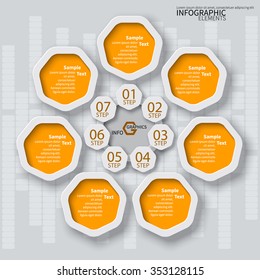 vector abstract 3d paper infographic elements.Octagon infographics