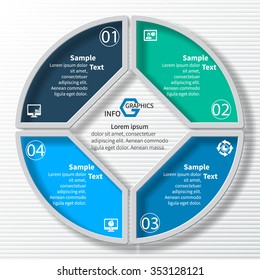 vector abstract 3d paper infographic elements.Circular infographics
