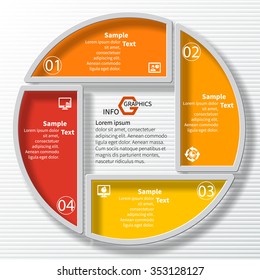 vector abstract 3d paper infographic elements.Circular infographics