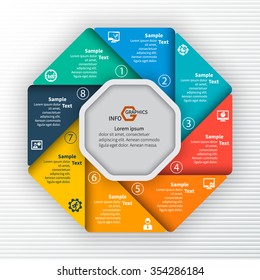 vector abstract 3d paper infographic elements.Circular infographics