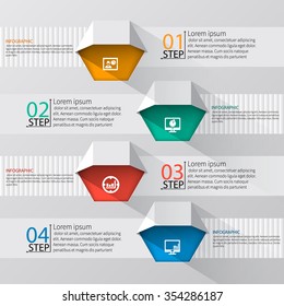 vector abstract 3d paper infographic elements.Hexagon infographics