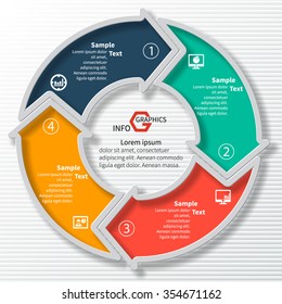 vector abstract 3d paper infographic elements.Circular infographics.Arrows elements