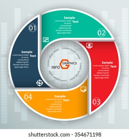vector abstract 3d paper infographic elements.Circular infographics