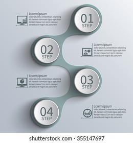 Vector Abstract 3d Paper Infographic Elements.Metaball Infographics Of The Four Steps