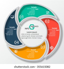 vector abstract 3d paper infographic elements.Circular infographics