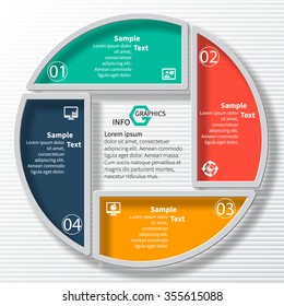 vector abstract 3d paper infographic elements.Circular infographics