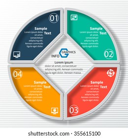 vector abstract 3d paper infographic elements.Circular infographics