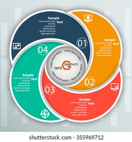 vector abstract 3d paper infographic elements.Circular infographics