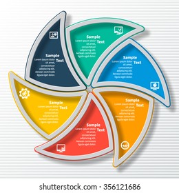 vector abstract 3d paper infographic elements.Circular infographics