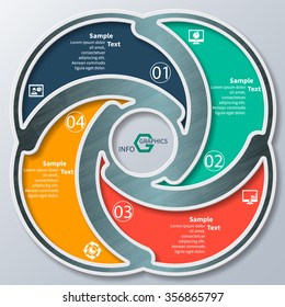 vector abstract 3d paper infographic elements.Circular infographics
