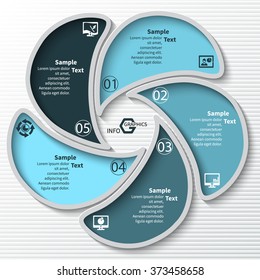 vector abstract 3d paper infographic elements.Circular infographics