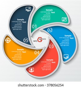 vector abstract 3d paper infographic elements.Circular infographics