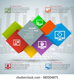 vector abstract 3d paper infographic elements.Cubes infographics.
