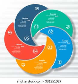 vector abstract 3d paper infographic elements.Circular infographics.