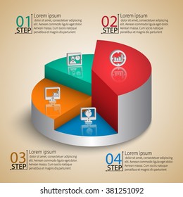 vector abstract 3d paper infographic elements. 4 steps