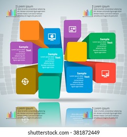 vector abstract 3d paper infographic elements. 4 steps
