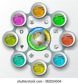 vector abstract 3d paper infographic elements.Metaball  infographics.Round elements