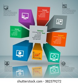 vector abstract 3d paper infographic elements